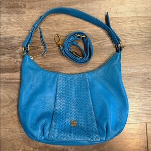 Elliott Lucca Leather Woven Hobo Shoulder Bag